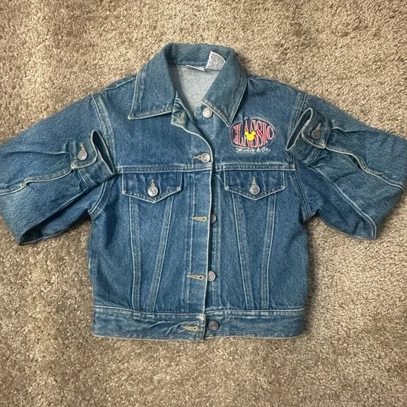 Kids Blue Jean Jacket Mickey Mouse vintage. Perfect fade - Picture 2 of 7